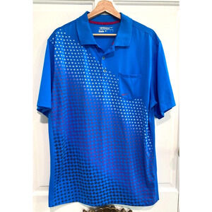 Nike Gold tour performance Dry Fit short blue collar shirt men's XL